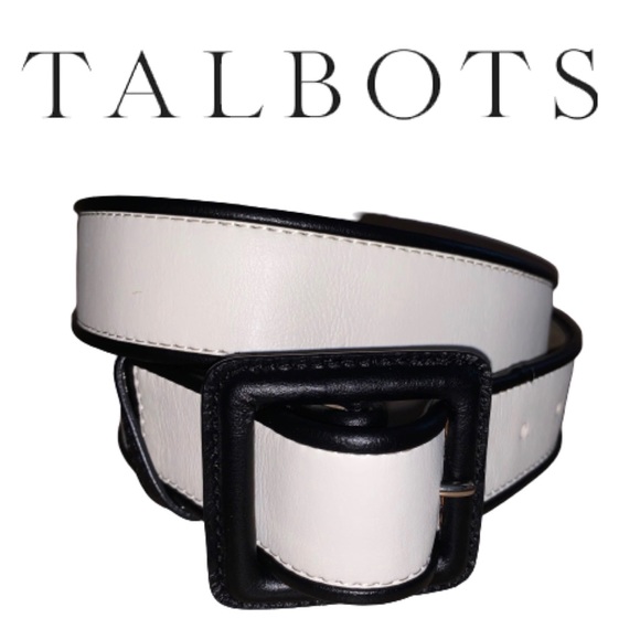 Talbots Accessories - Leather belt Talbots White & Black EUC